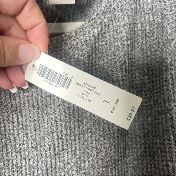 NWT CHICO'S Zenergy Waffle Layer Size 1/Large Gray - Picture 3 of 6